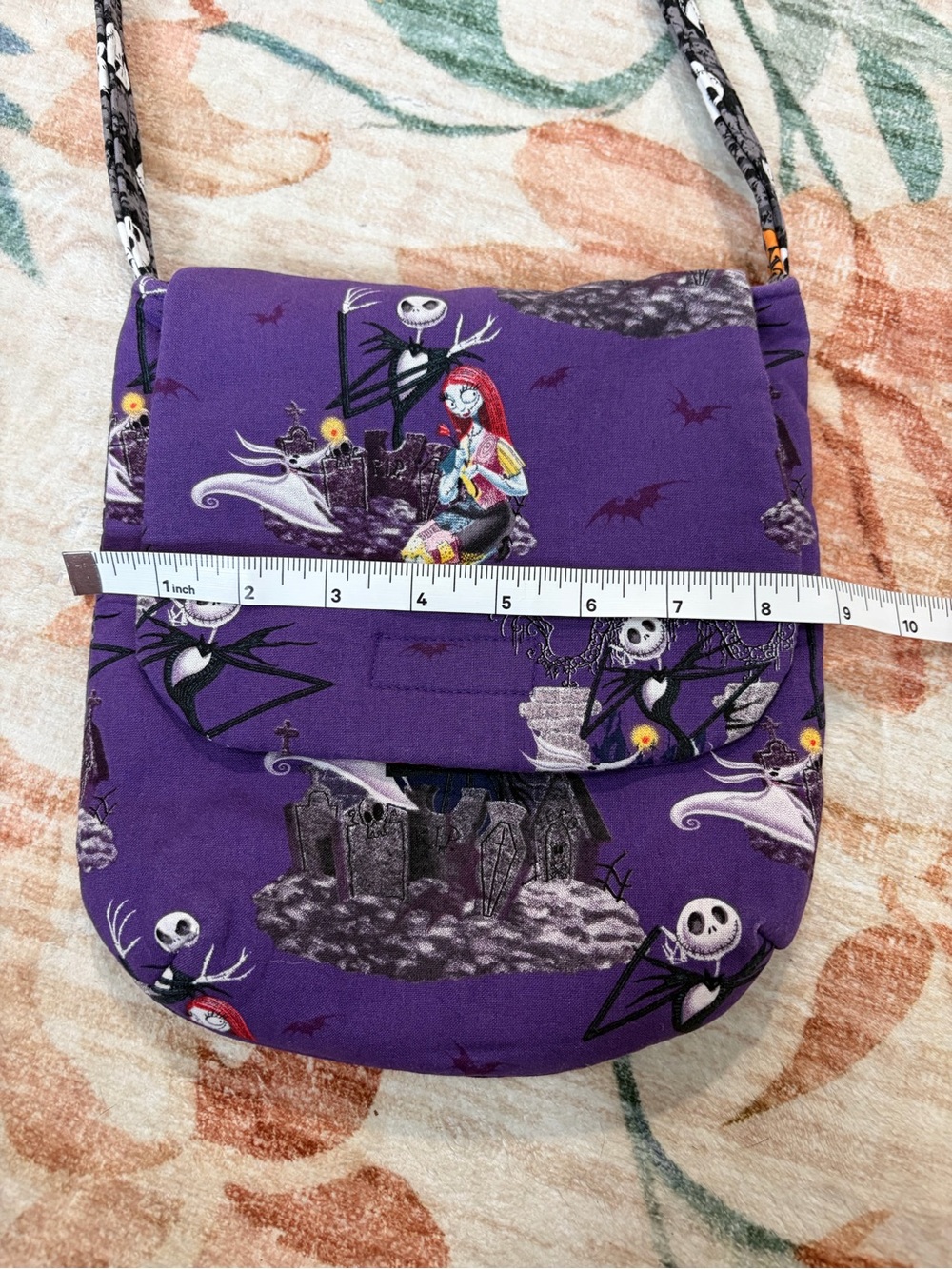 Handmade Nightmare Before Christmas Crossbody with Jack Skellington and Sally - Picture 5 of 7